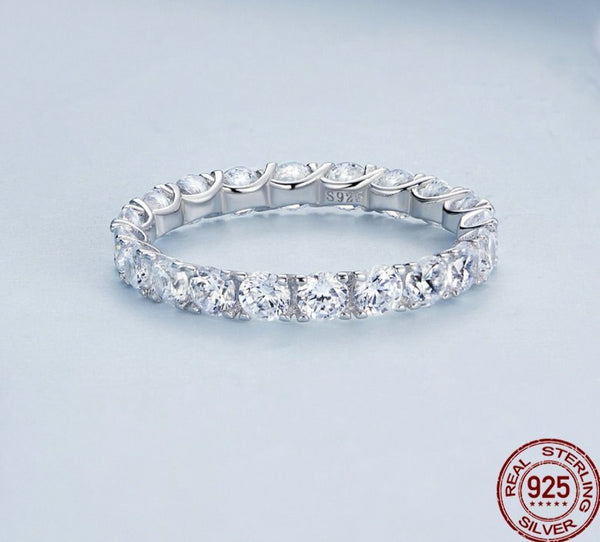 💍💎Anillos de boda de piedra completa para mujer, corte de diamante brillante, anillo de circonita AAA💍💎 plata vip